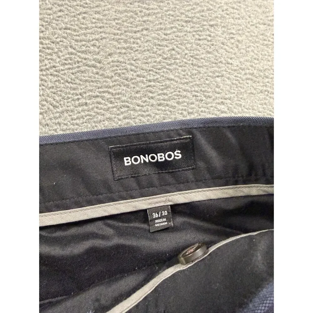 Bonobos Mens Size 36x30 Gray Heathered Chino Pants Flat Stretch Dress Slacks